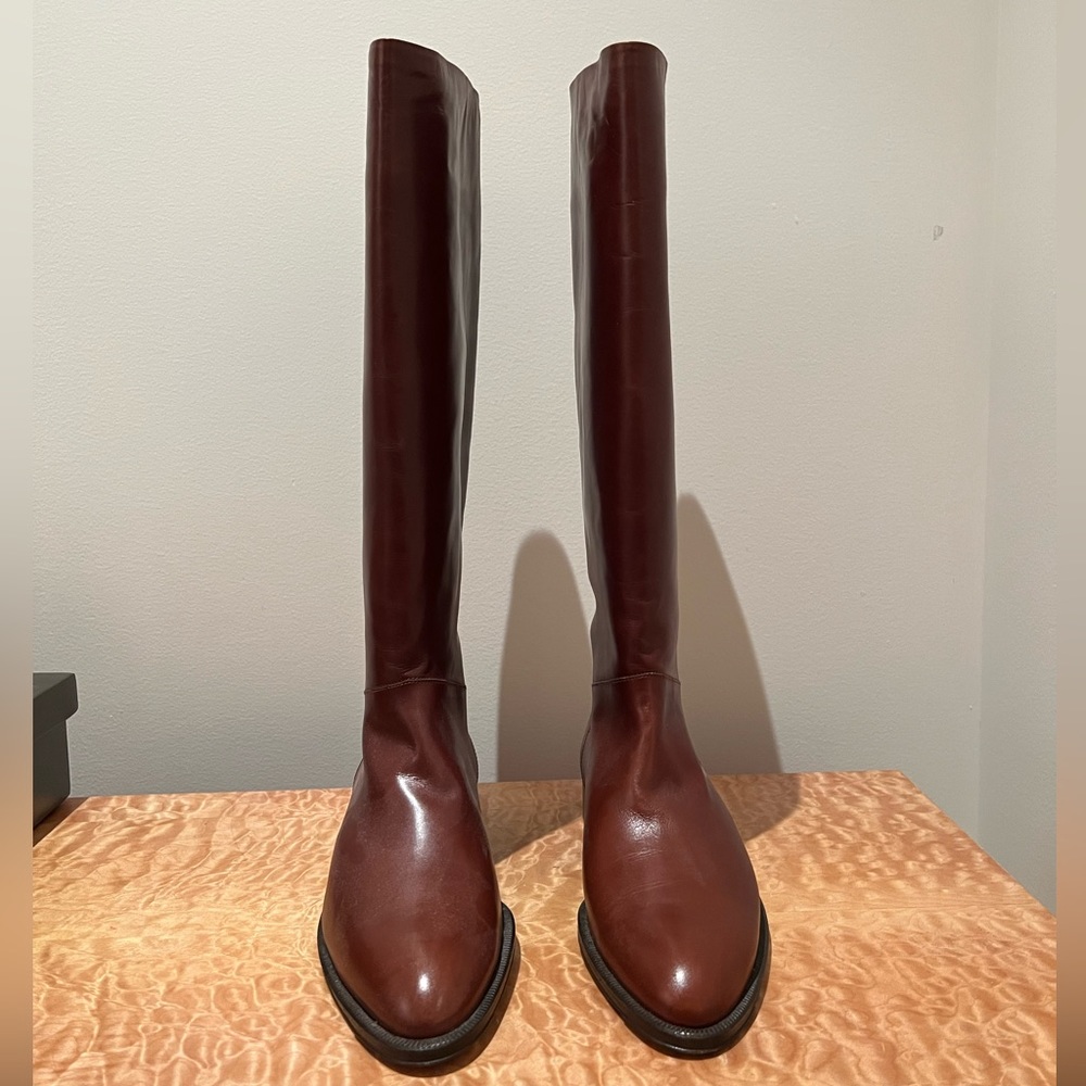 Vintage Cole Haan Tall Shaft Leather Riding Boots in Tan